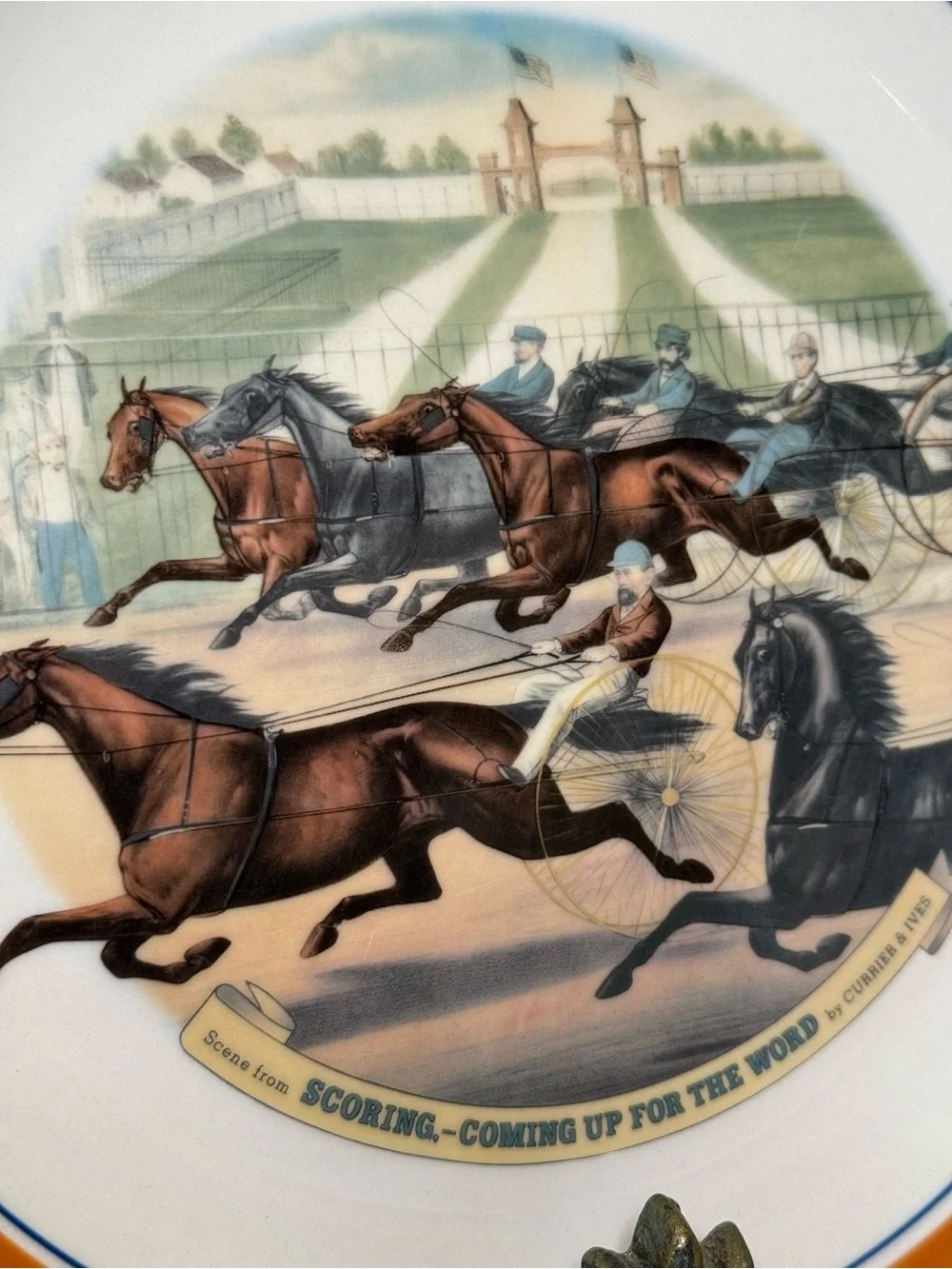 Vintage currier & Ives equestrian plate